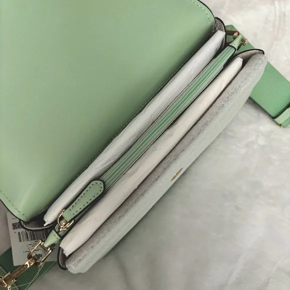 KATE SPADE Buddie Smooth Leather Medium Crossbody Pistachio Handbag--NWT - Picture 7 of 14